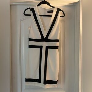 White and black dress